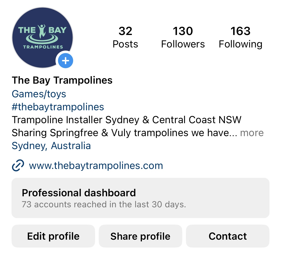 The Bay Trampolines Instagram Account